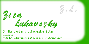 zita lukovszky business card
